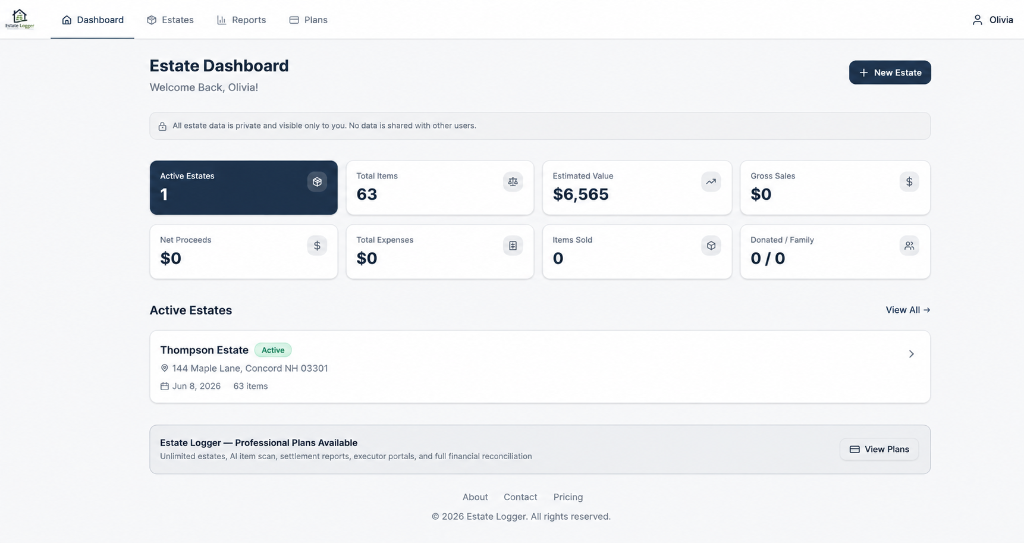 Estate Logger Dashboard