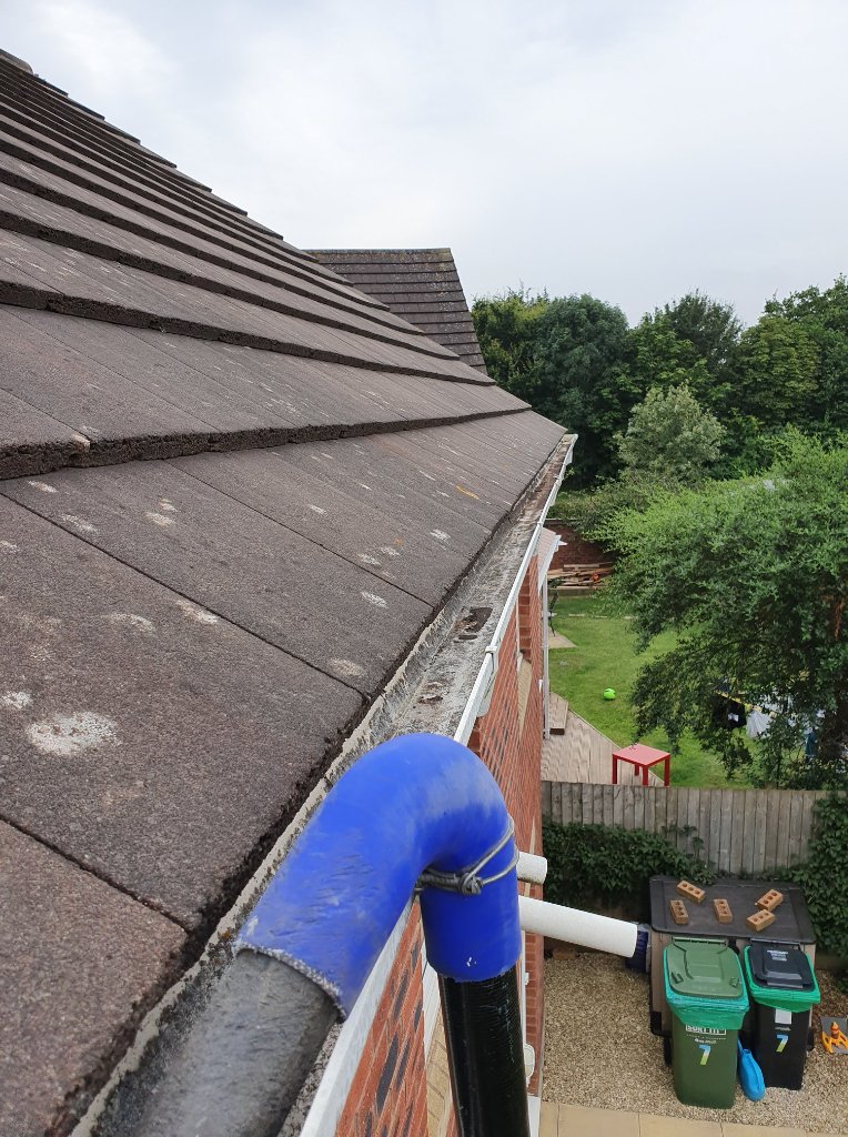 Professional gutter cleaning from ground level