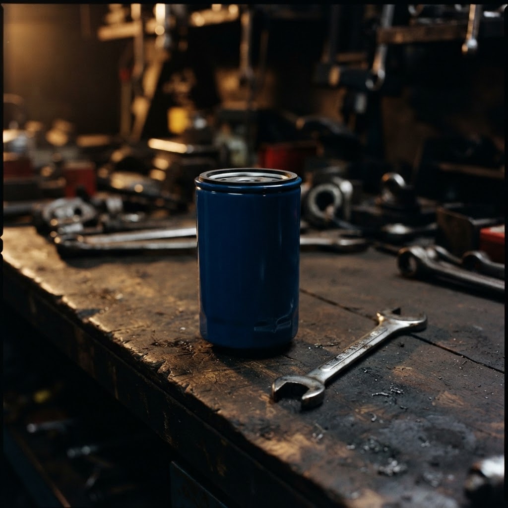 A new engine oil filter ready to be fitted during an oil change in Dubai