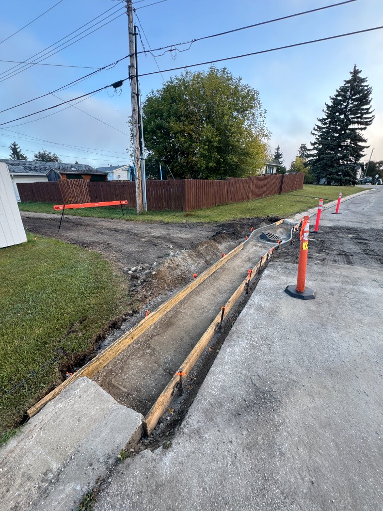 Sidewalk Formwork Setup - Vernon, BC
