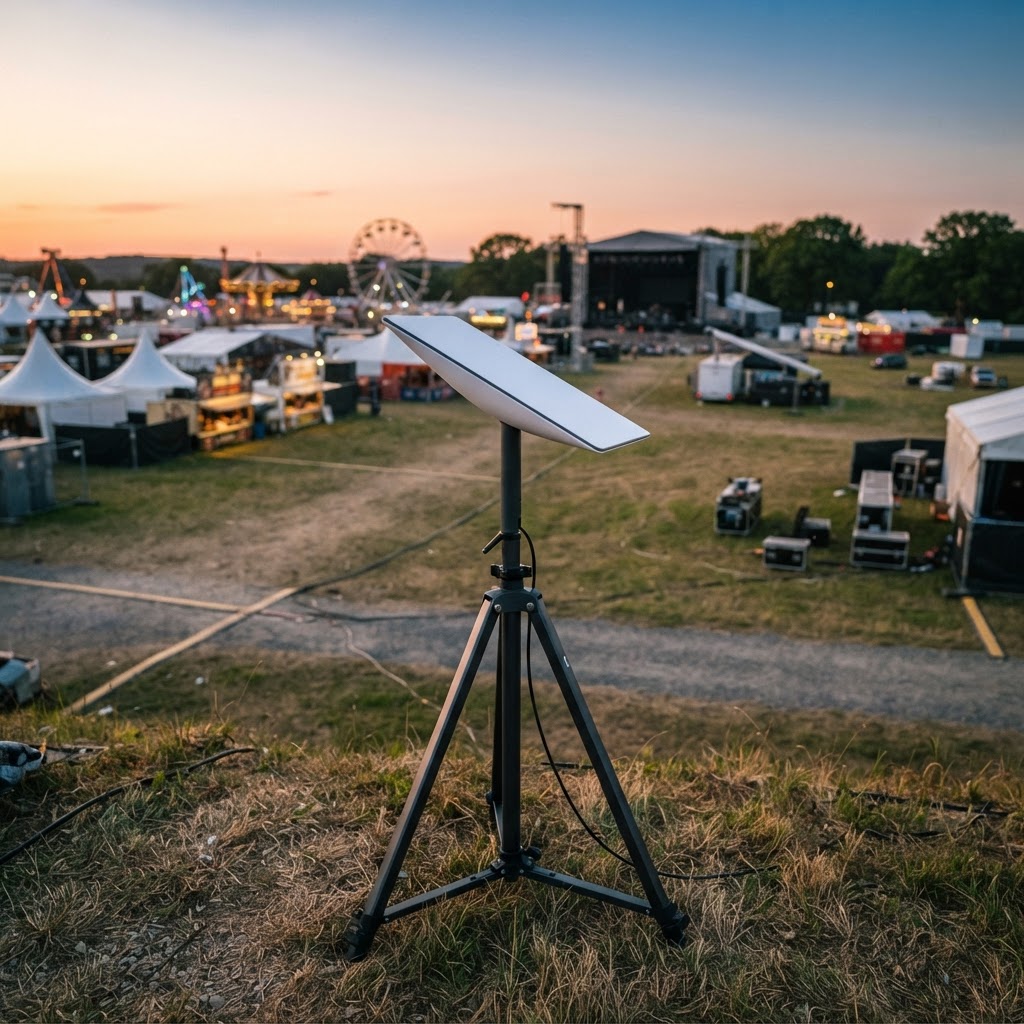 Internet Satelital para Eventos: Cómo mantener tus cobros online cuando falla el celular