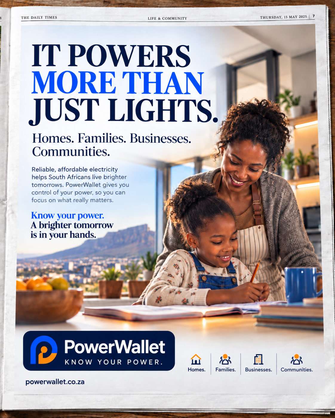 PowerWallet newspaper editorial execution