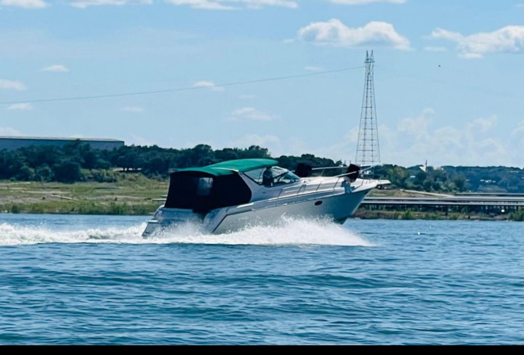 Yacht cruising on the lake