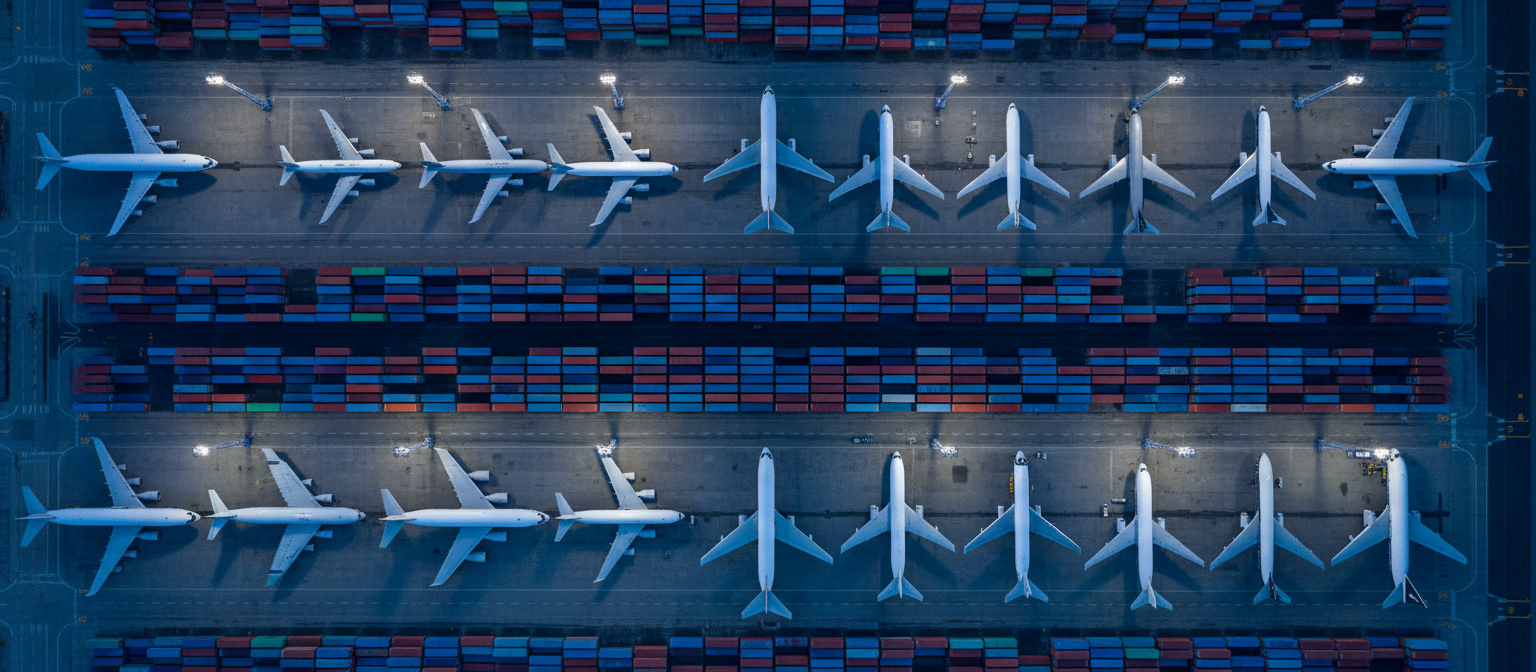 Logistics hub aerial view