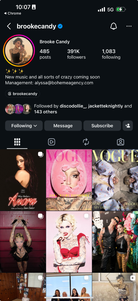 Creator social profile