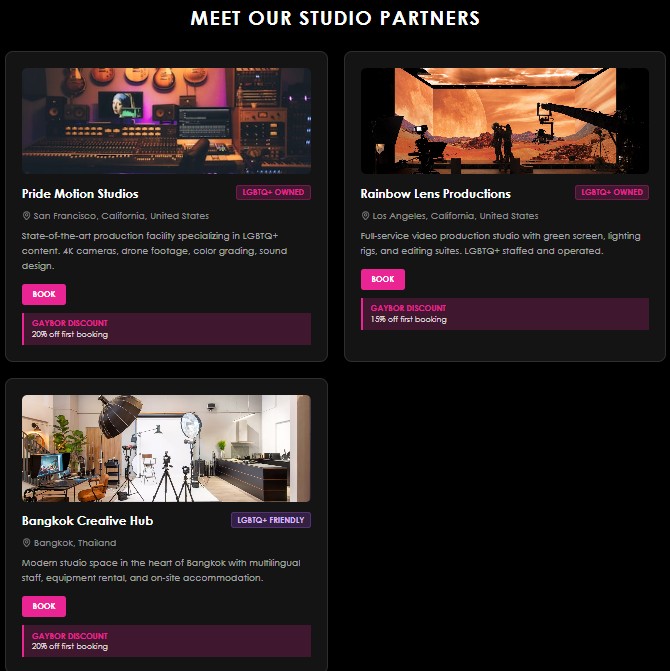Studio Bookings