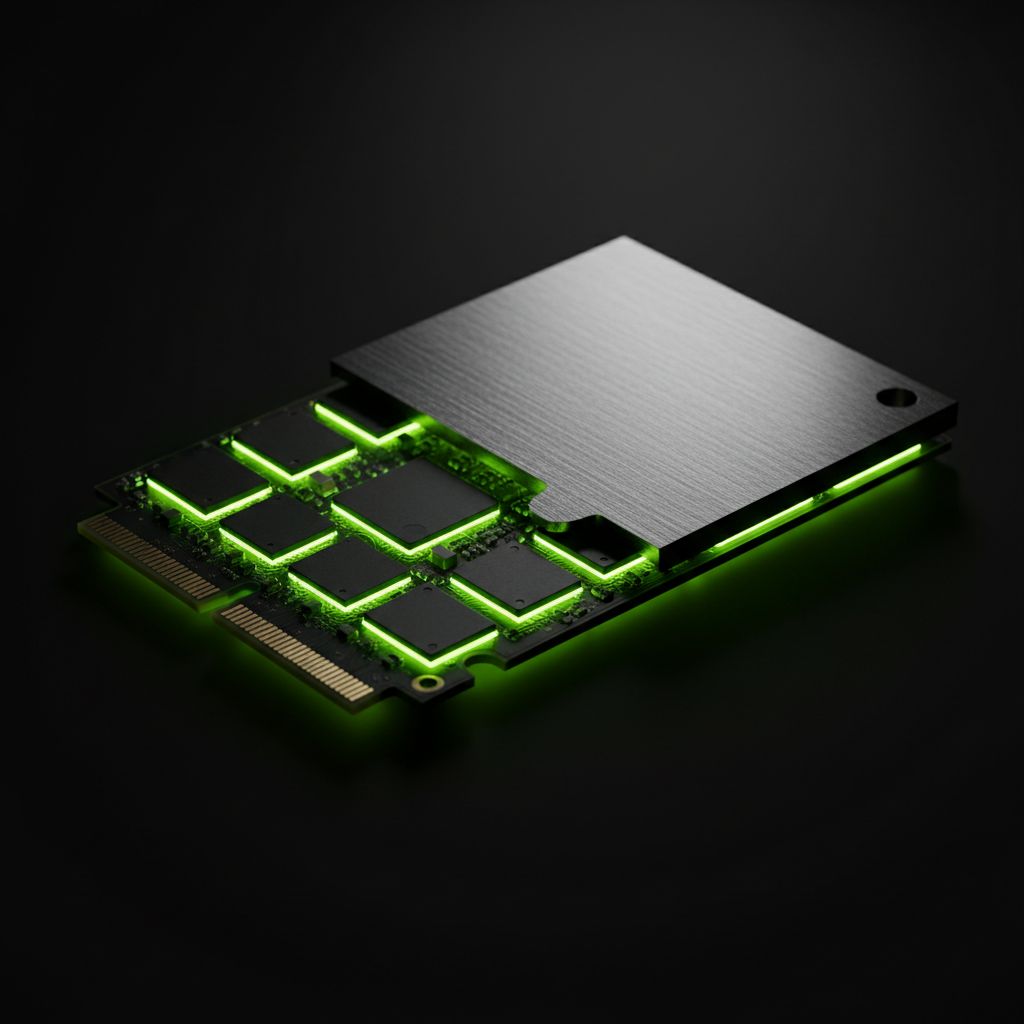 SSD NVMe com iluminação verde