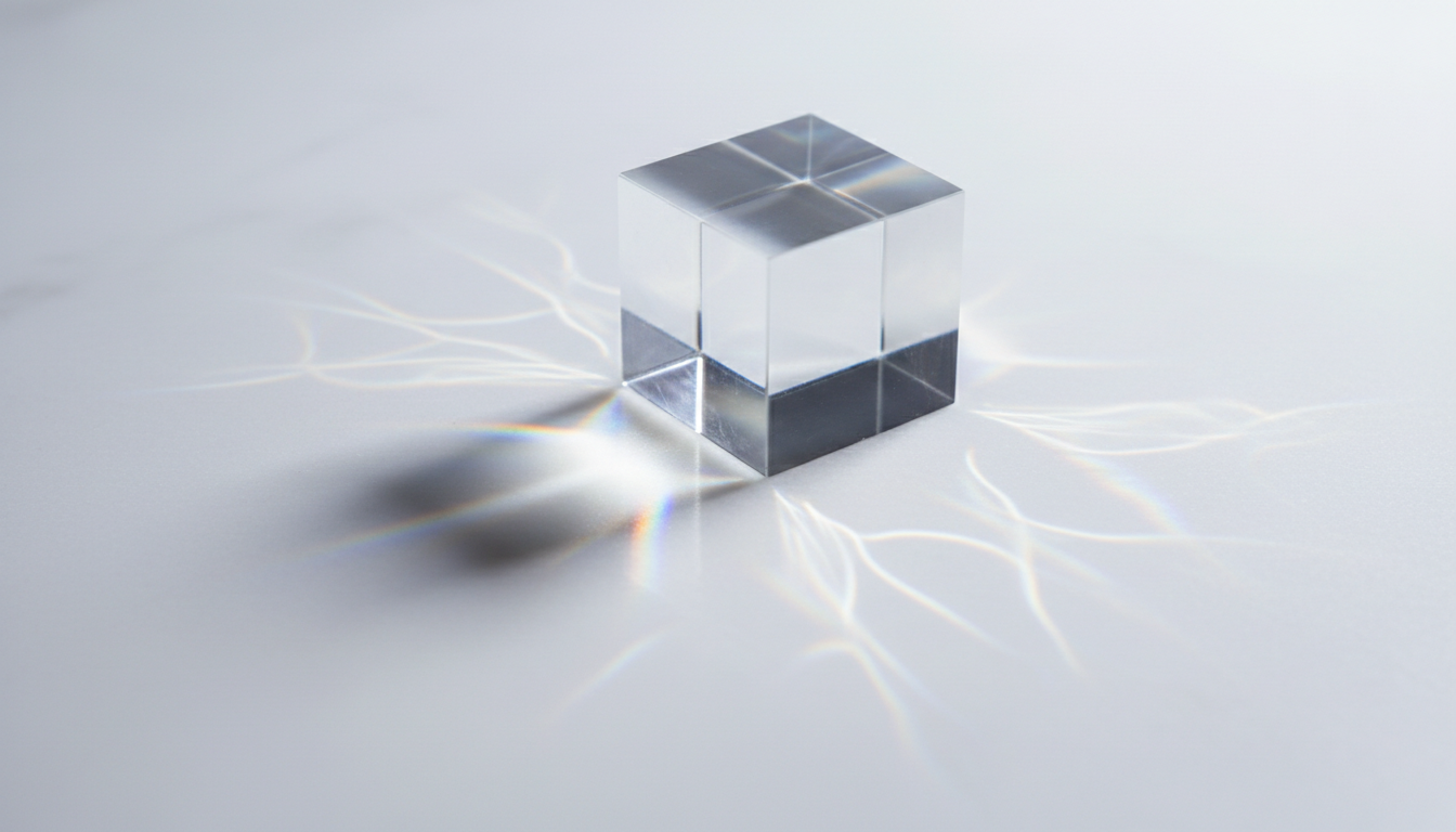 Prismatic light refraction representing AI clarity
