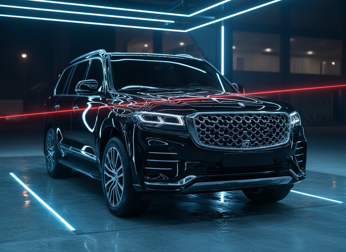 Black luxury SUV freshly detailed