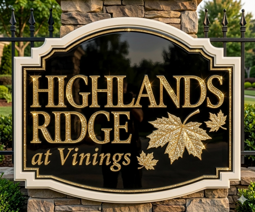 Highlands Ridge at Vinings community entrance sign