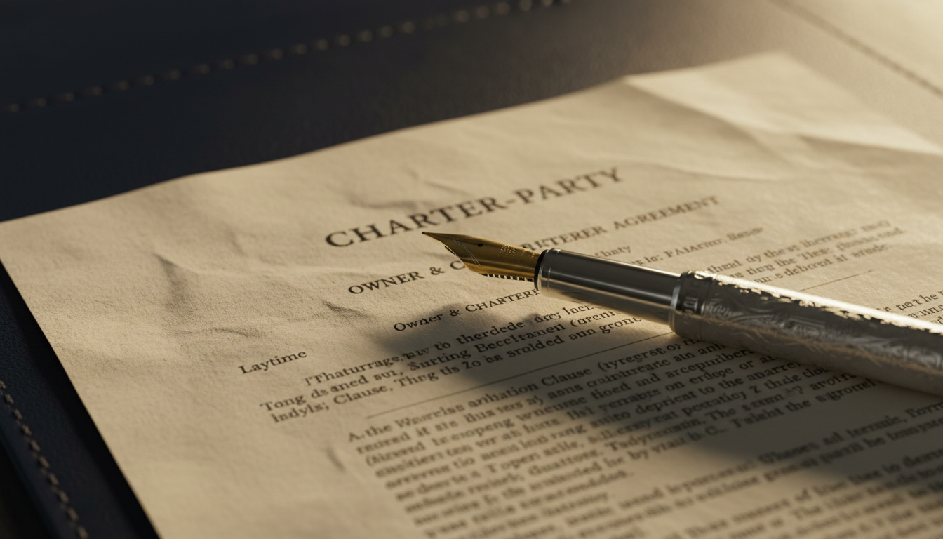 Fountain pen on maritime contract