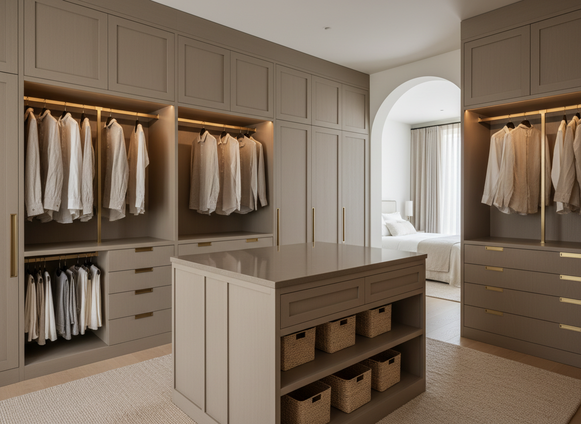 Bespoke Dressing Rooms with fitted cabinetry by Strada