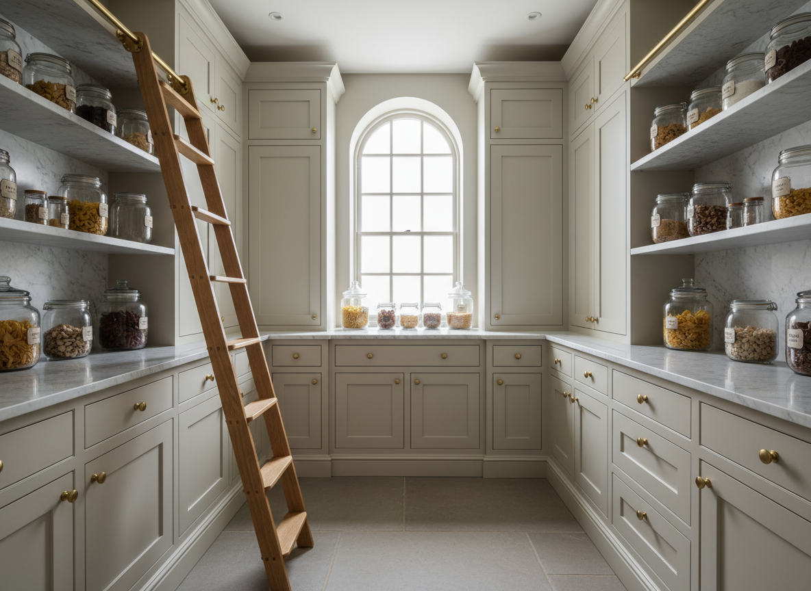 Bespoke Walk-in Pantries with fitted cabinetry by Strada