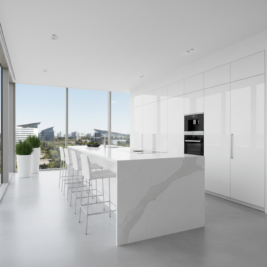 Clean Slab kitchen style example