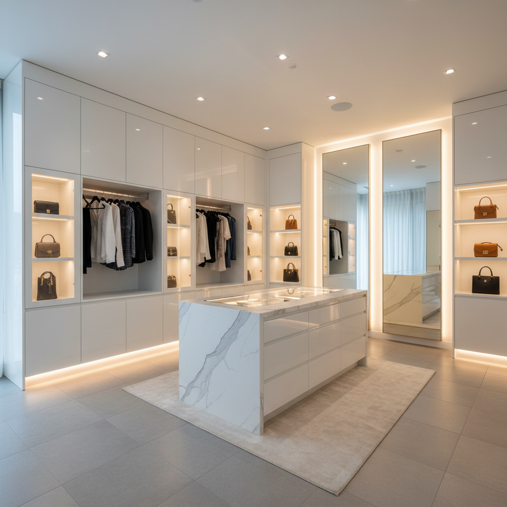 The Luminous Dressing Room — bespoke wardrobe collection by Strada Interiors