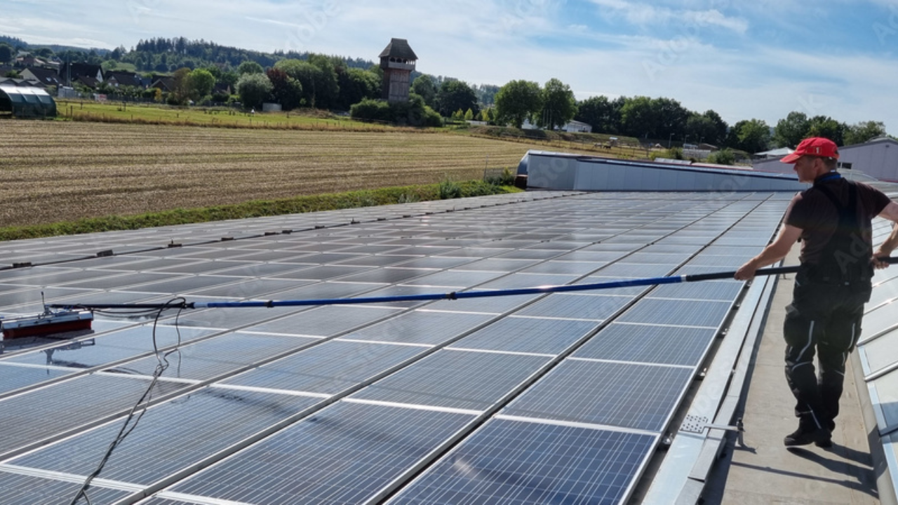 Solar panel cleaning