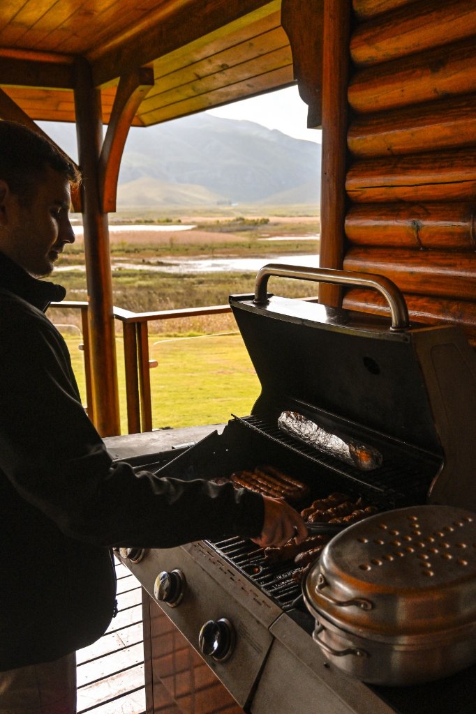 Braai on the cabin porch