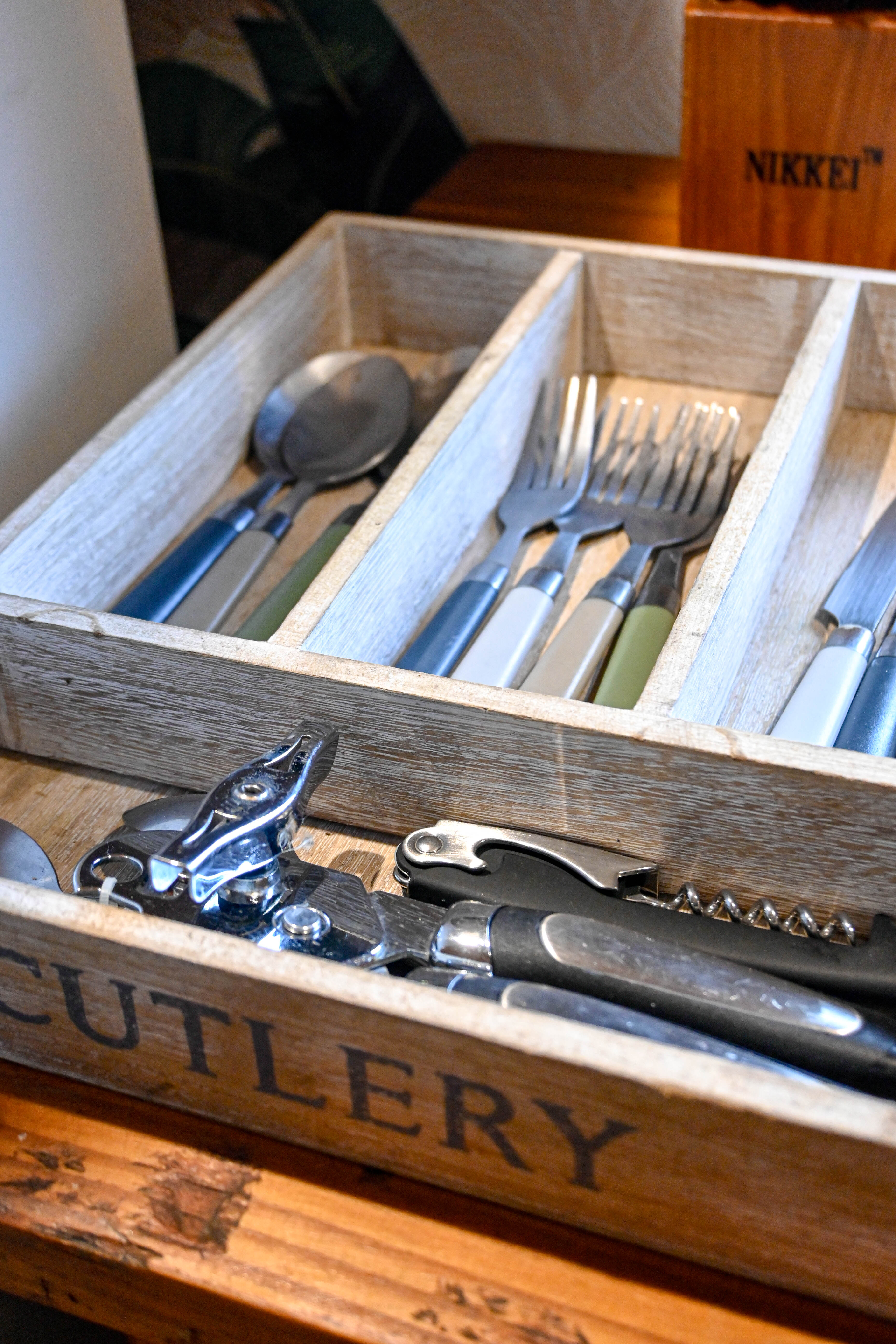 Bus cutlery drawer detail