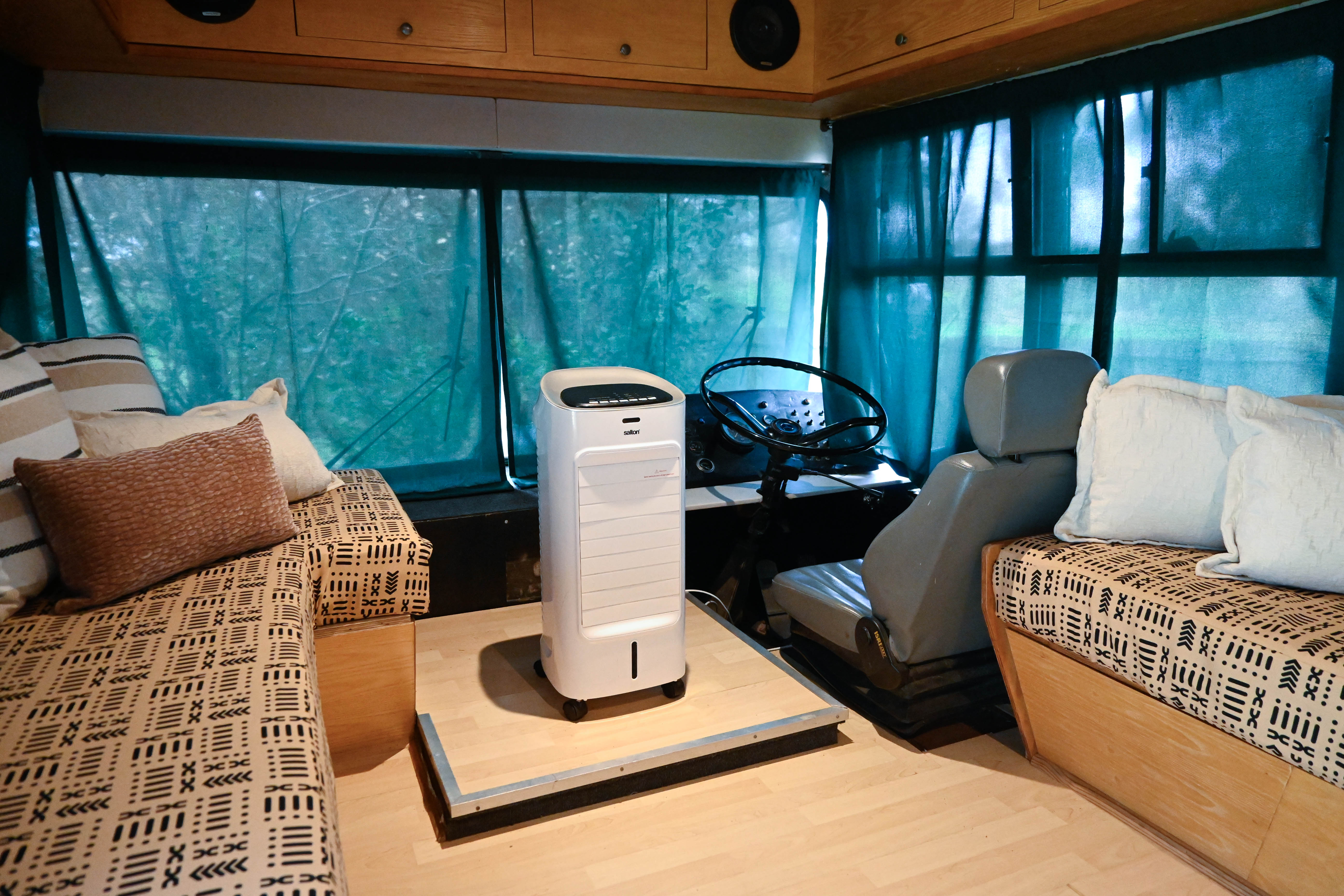 Bus driver cabin lounge area