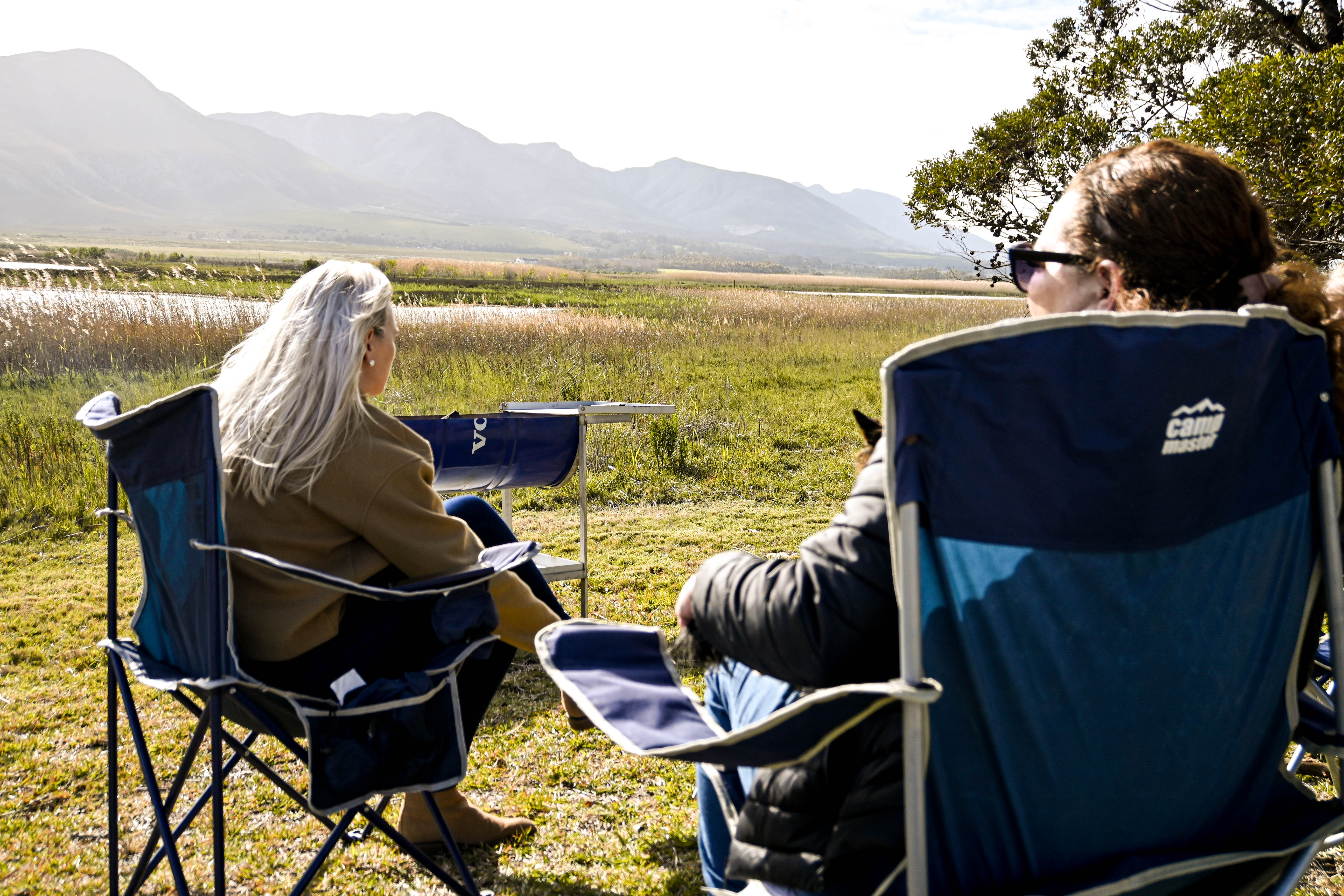 Watching the wetlands from camp chairs