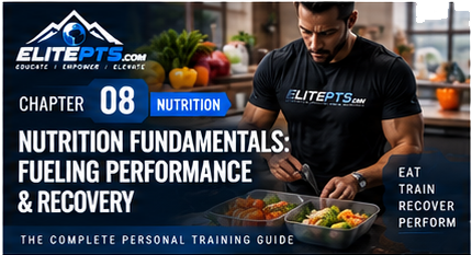 Chapter 8 header: Nutrition Fundamentals: Fueling Performance & Recovery