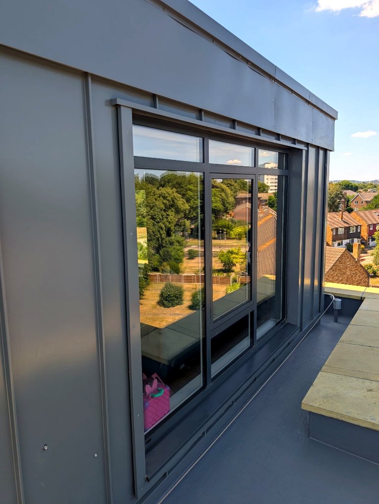 Completed cladding remediation and roof terrace works at Ladybird Apartments Lee Green SE12 following EWS1 and PAS 9980 assessment