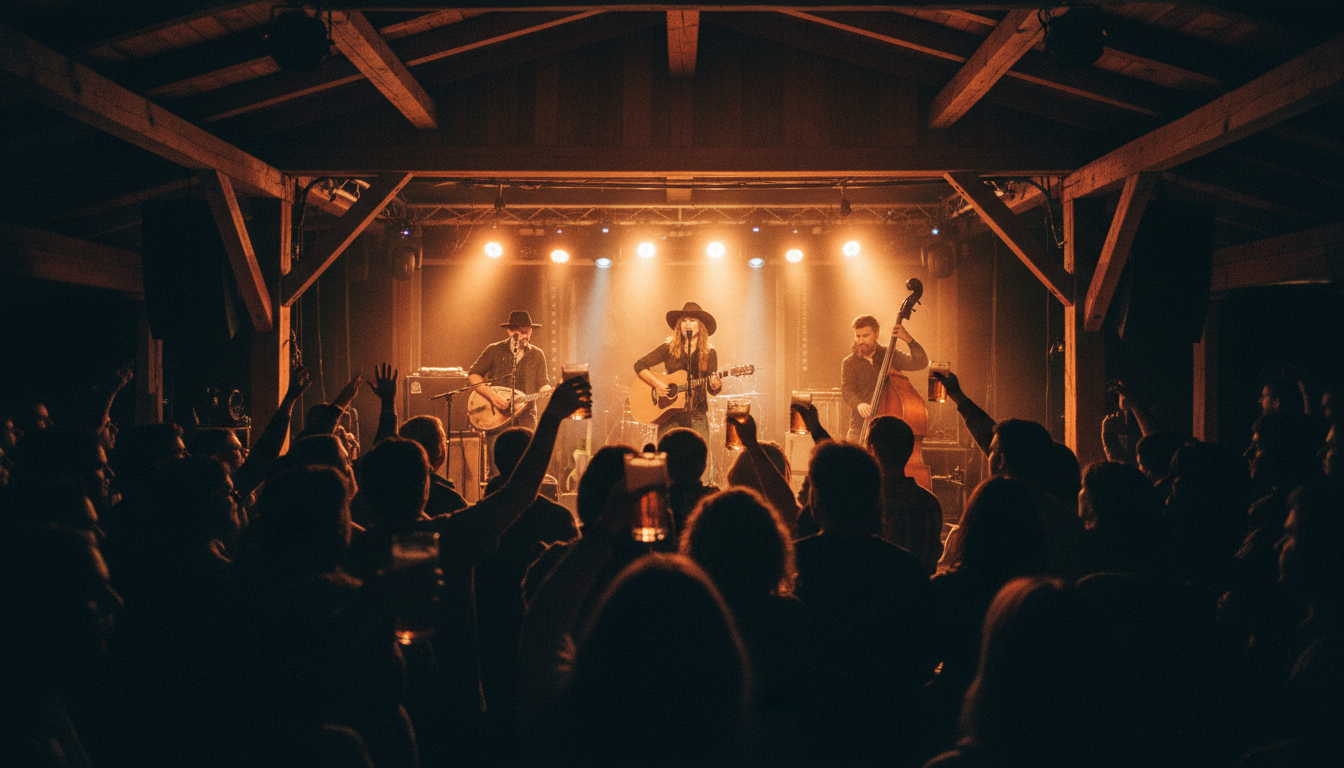 Pubblico in una venue italiana durante un concerto country dal vivo