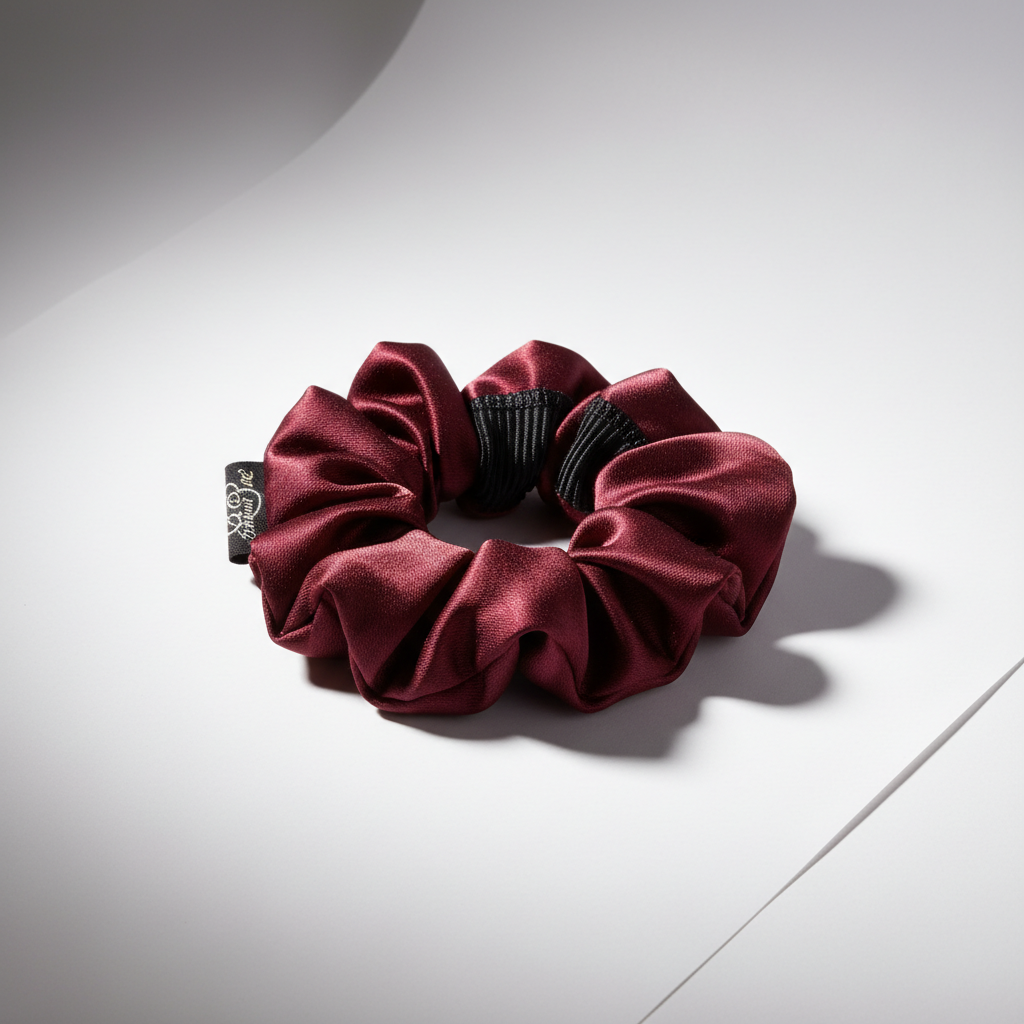 Premium Satin Hair Scrunchie - Creaseless Anti-Breakage Silk-Feel Elastic Hair Tie for Sleeping & Day Wear