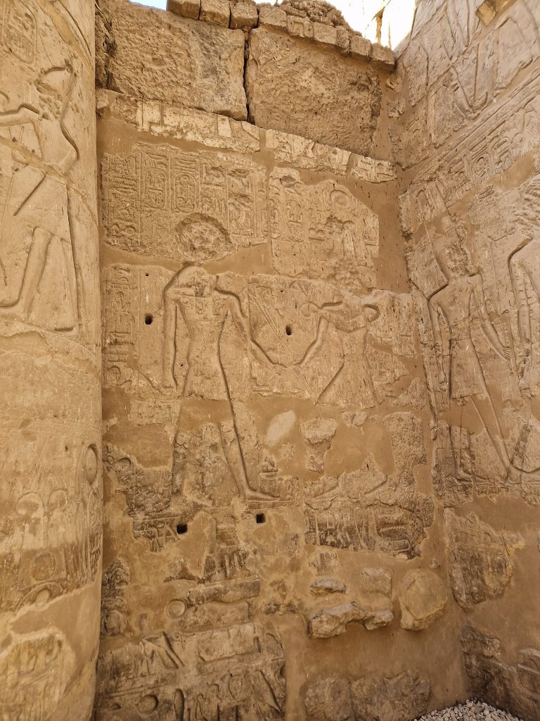Ancient hieroglyphic carvings at Karnak Temple