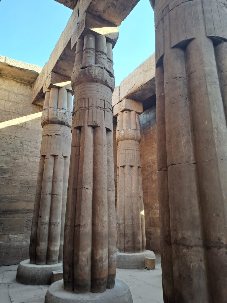 Ancient papyrus columns at Luxor Temple