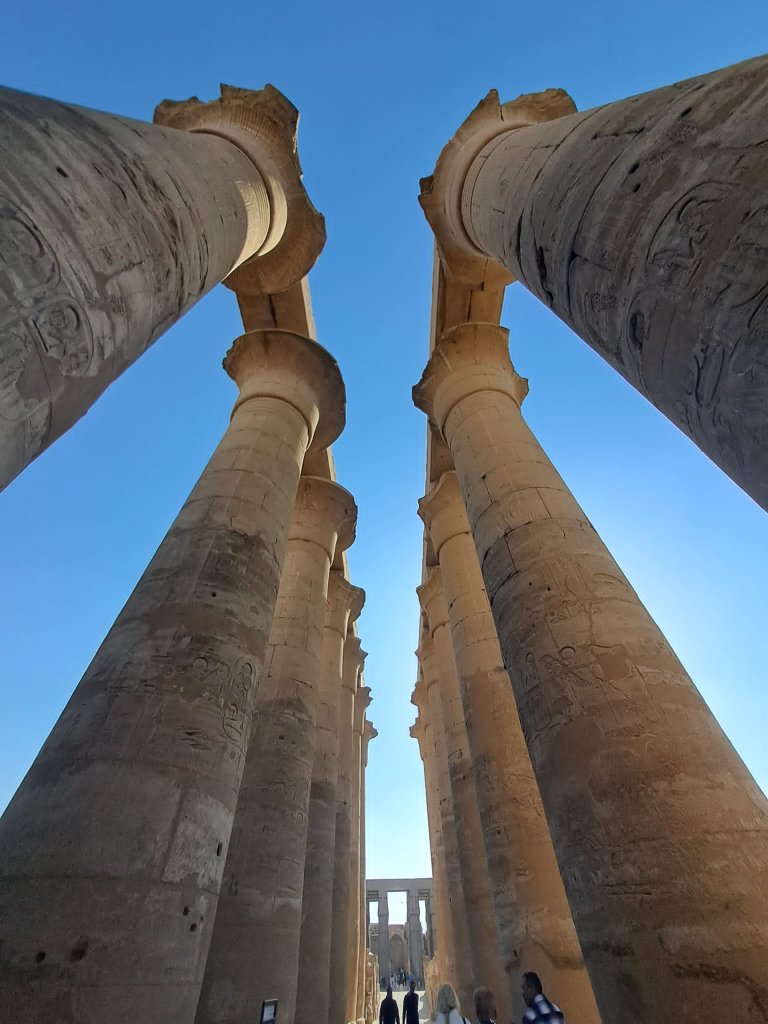 Karnak Temple columns reaching to the sky