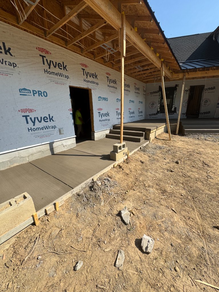 Commercial concrete steps and walkway new construction