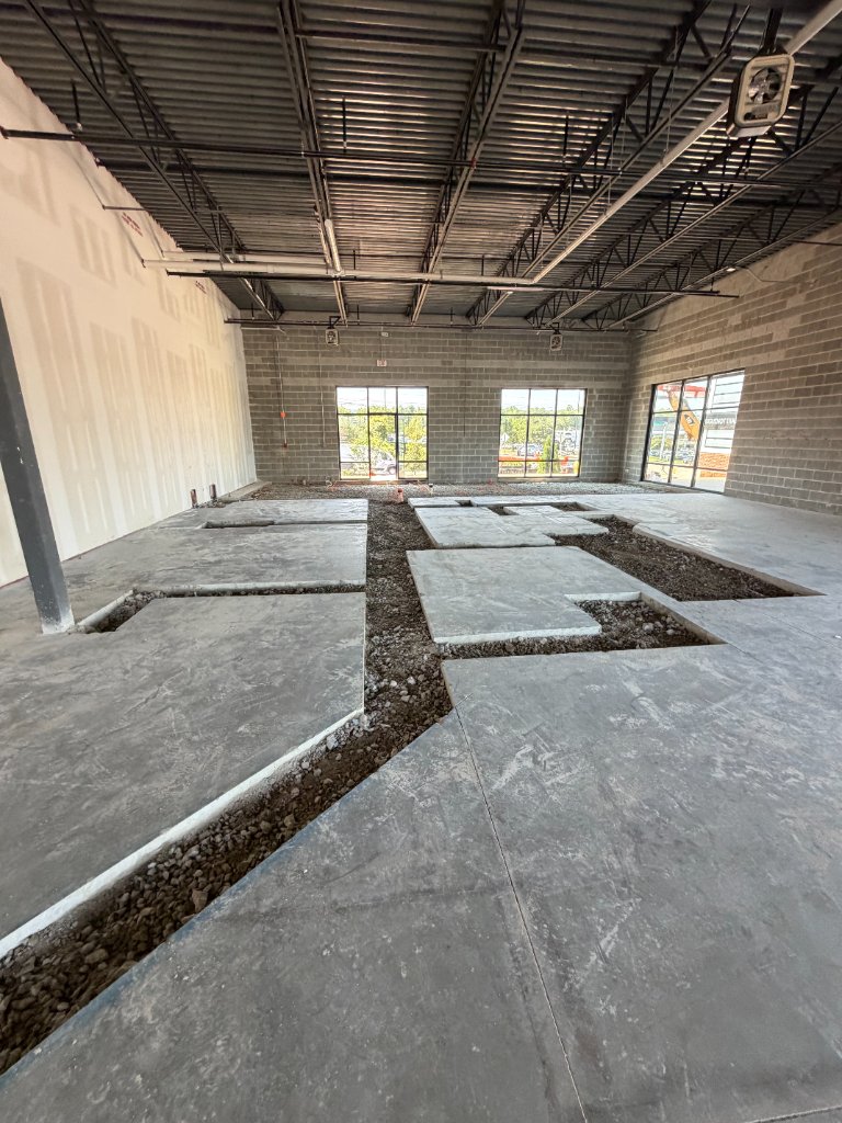 Commercial concrete saw cutting and pour back
