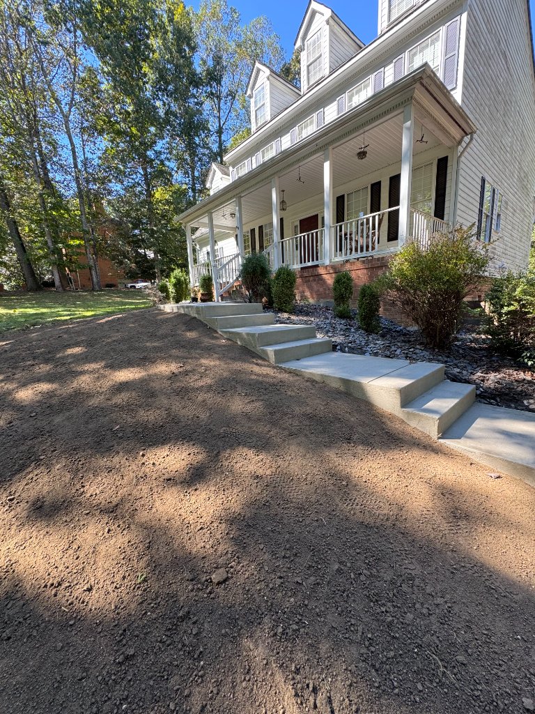 Concrete steps and landing