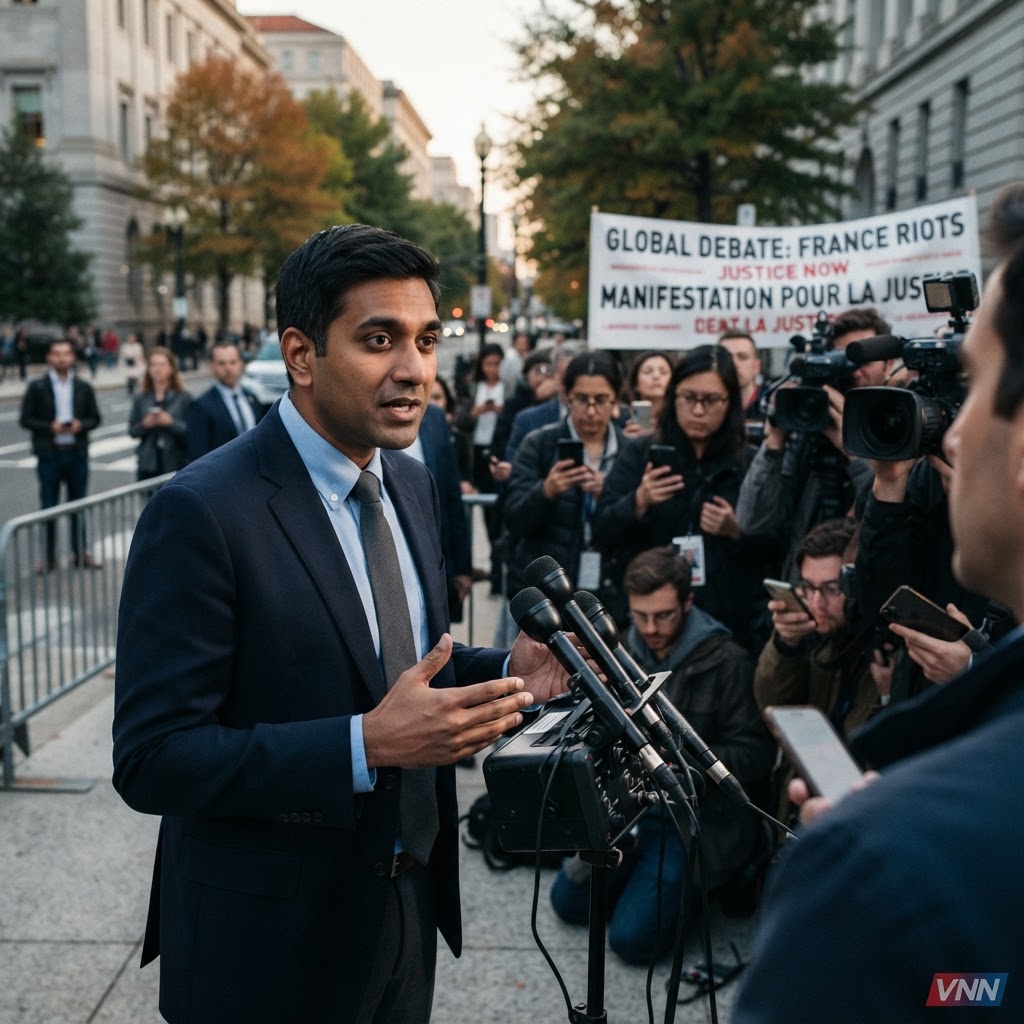 Representative Khanna Deflects Blame as French Riots Incite Global Debate