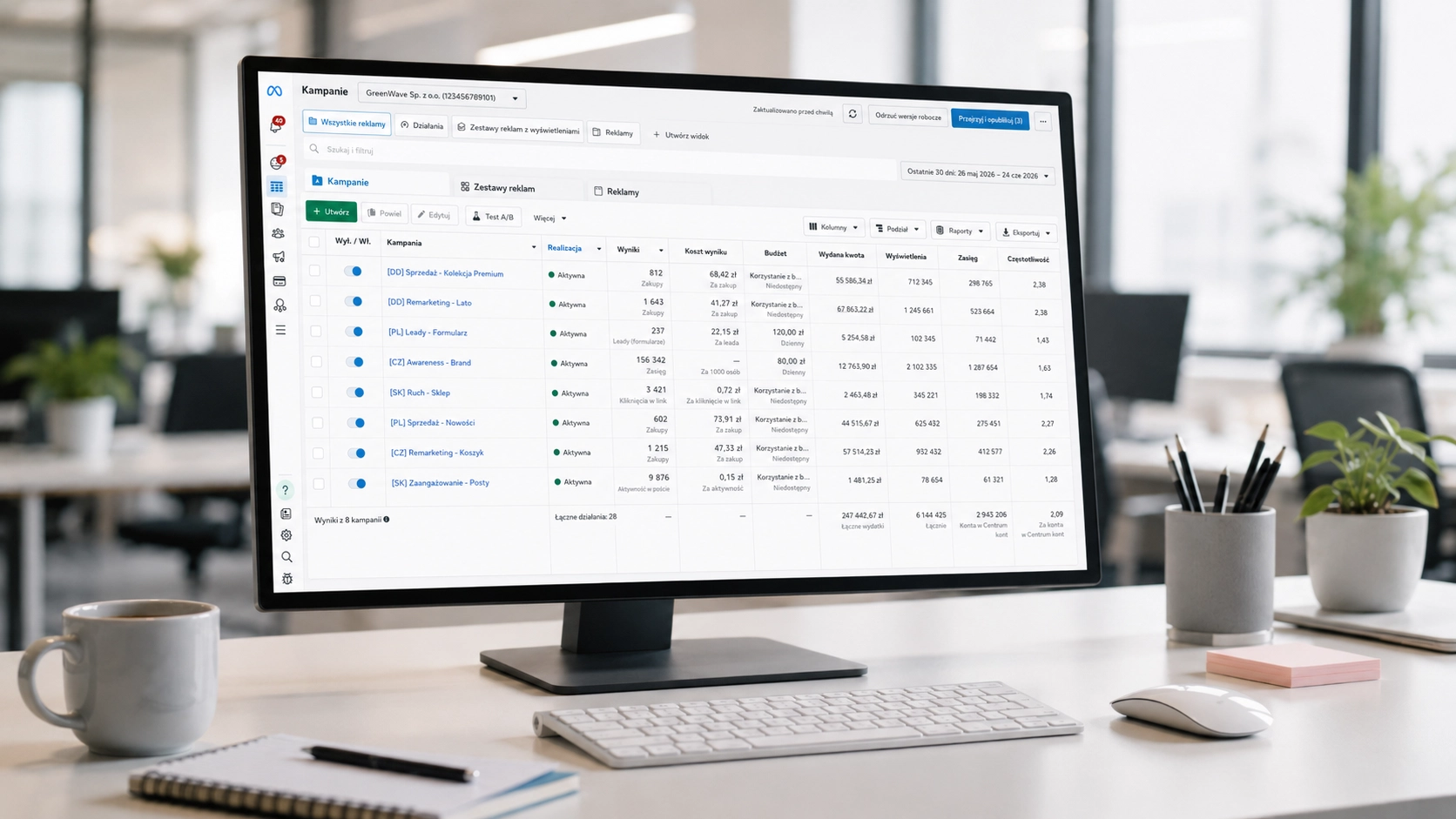 Meta Ads campaign dashboard