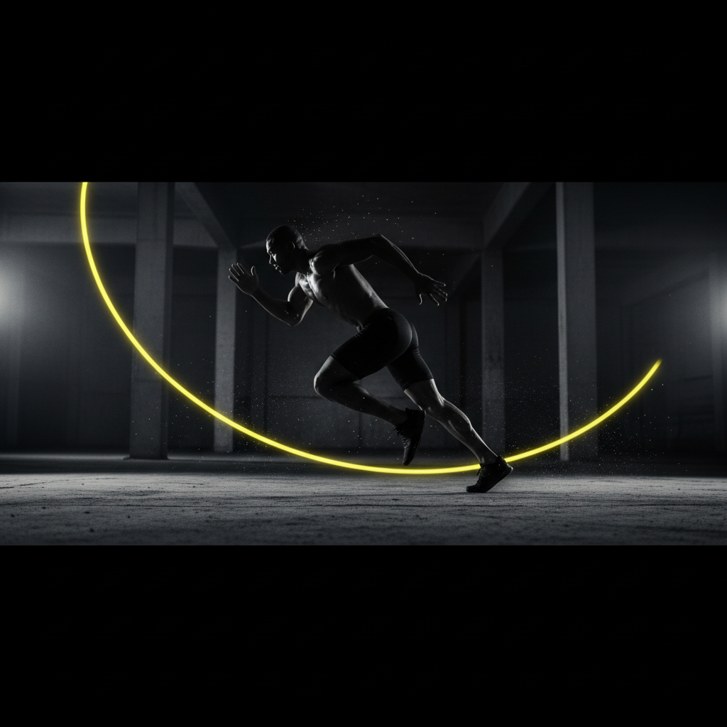 Athlete sprinting at maximum velocity
