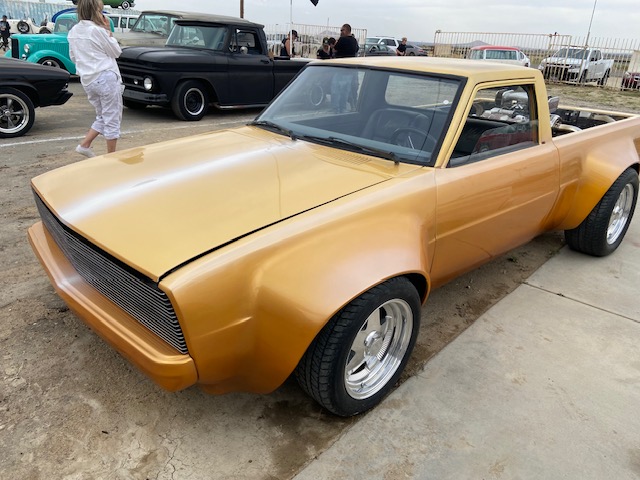 Custom gold El Camino-style truck — Pomona Swap Meet
