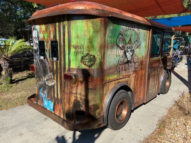 Rear three-quarter — patina paint by Joe Morris Gallery, show-ready stance
