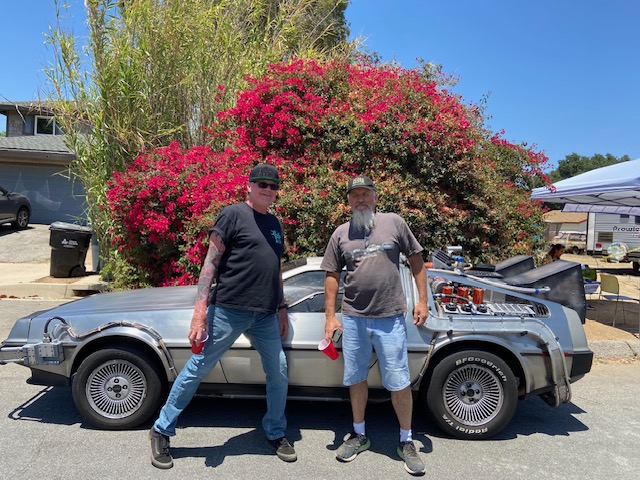 DeLorean time machine replica — fully loaded, street parked
