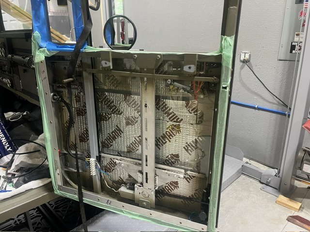 Door frame interior — power window regulator and glass channel assembly