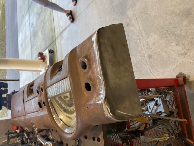 Louvered top panel riveted to body — shop build progress