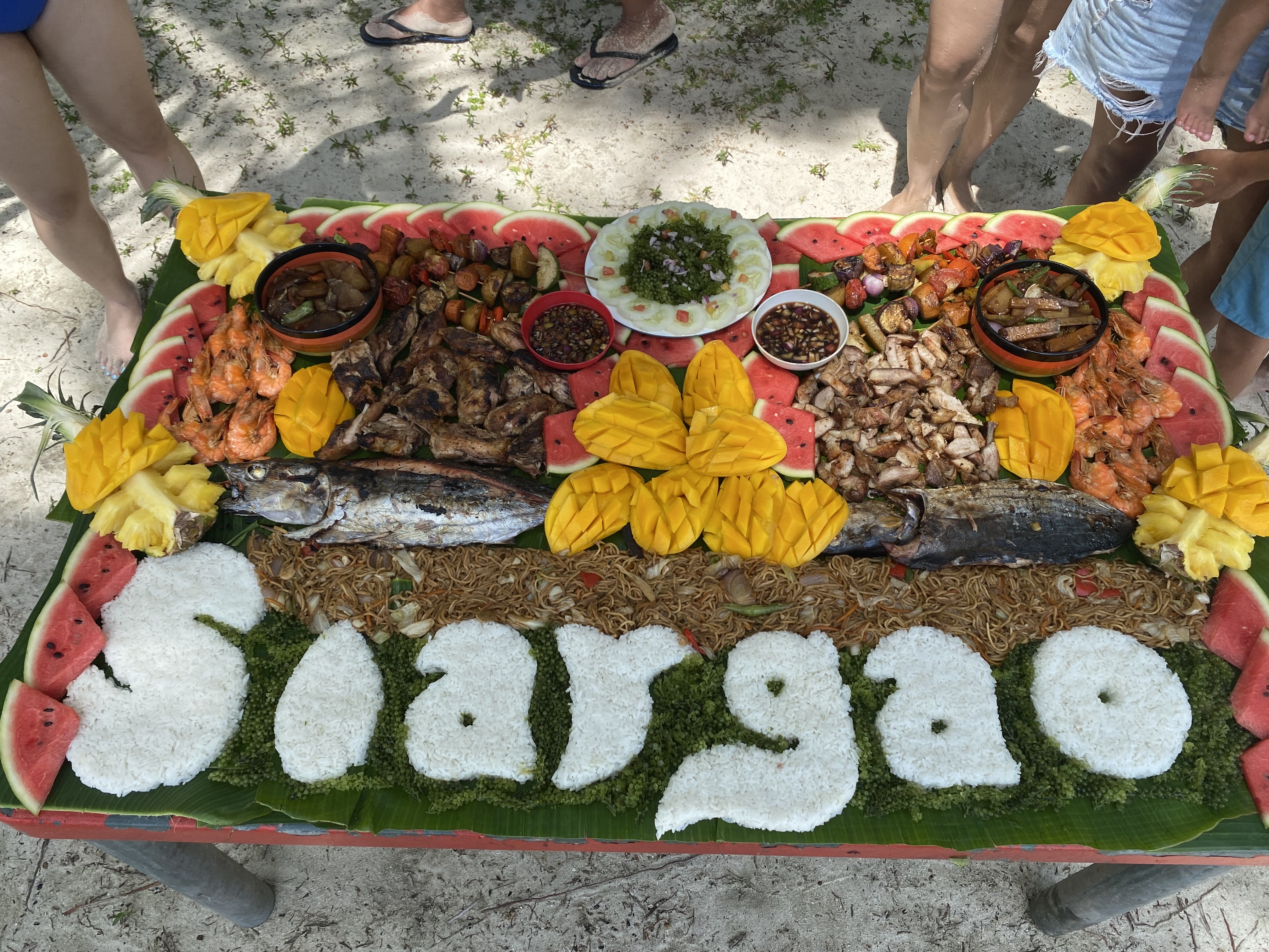 Boodle fight feast in Siargao