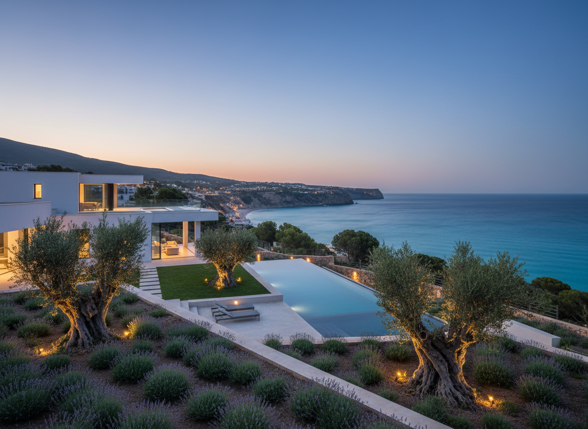 Luxury villa with infinity pool and Mediterranean sea views