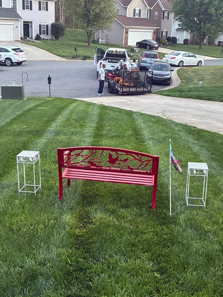 Chevron pattern mowing