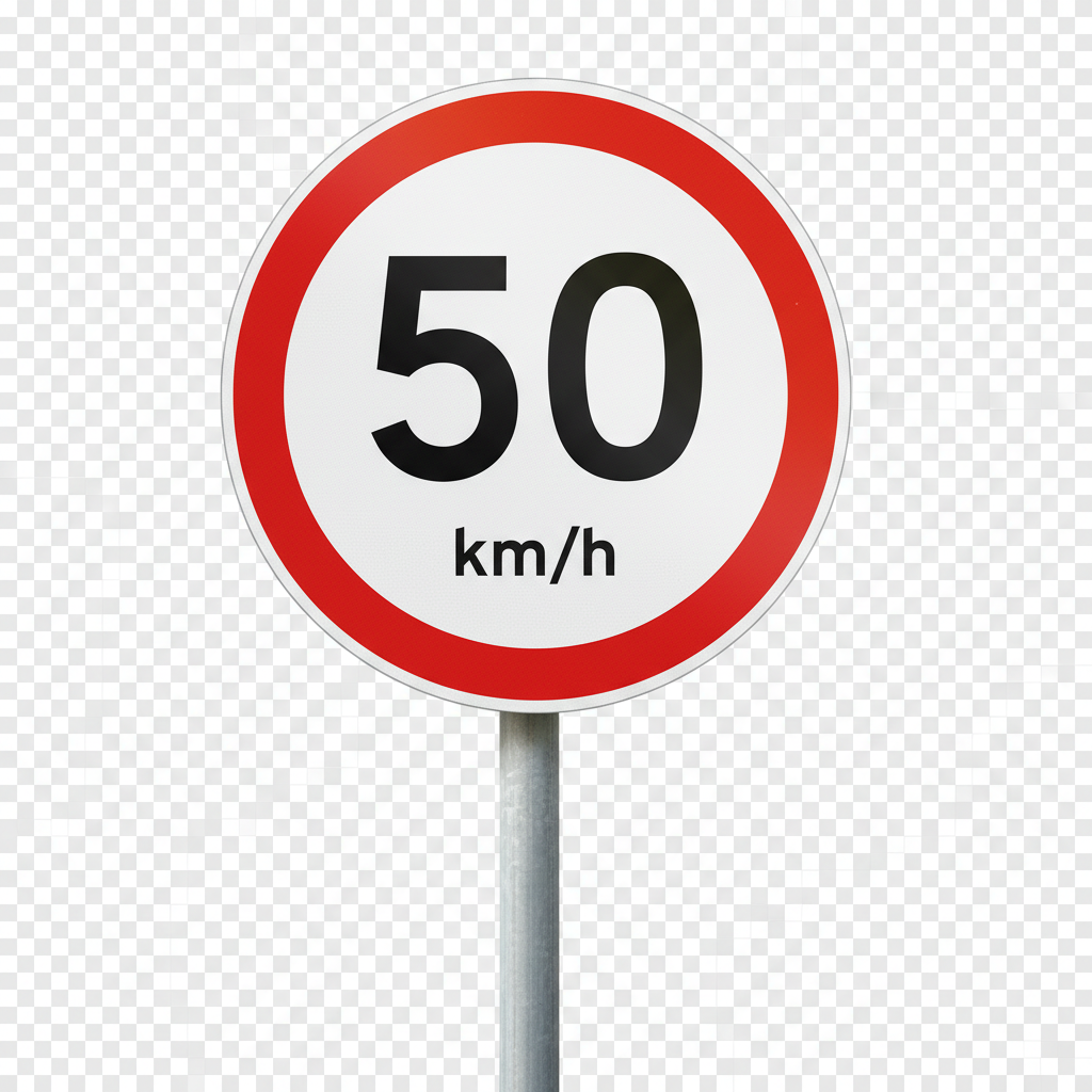 Speed limit 50 km/h sign