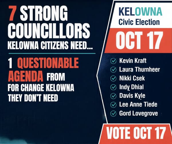 Blake's council choices — 7 strong councillors for Kelowna