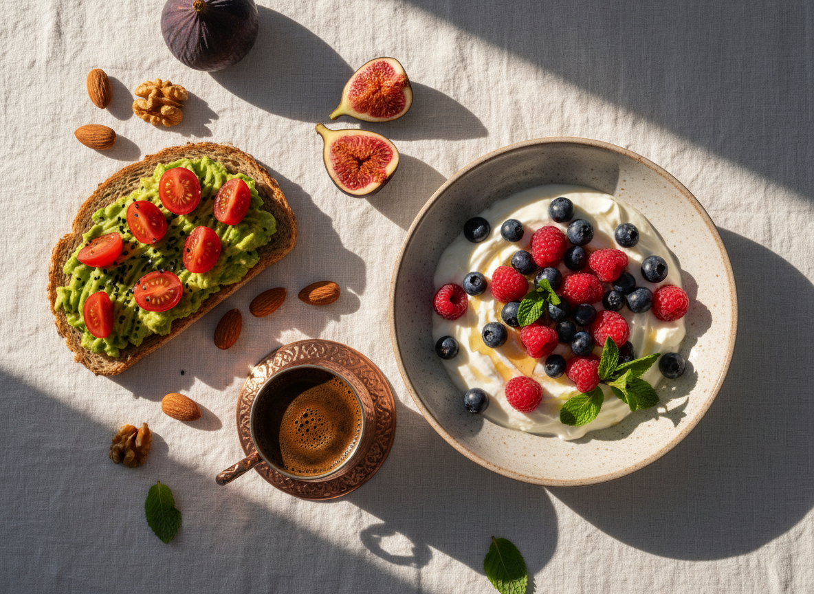 Greek Yogurt Parfait with Fresh Berries & Honey