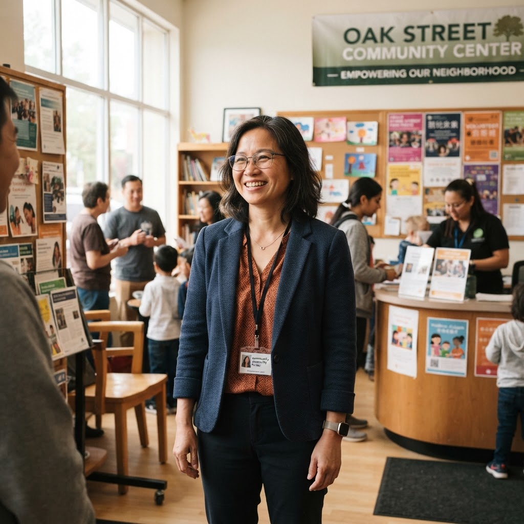 Asian woman community leader