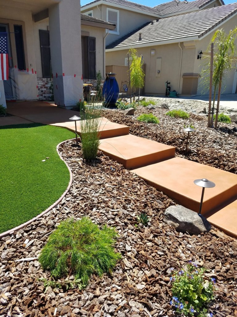 Long concrete side-yard slab completed